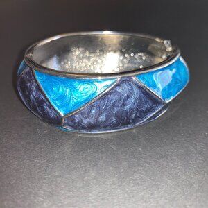 Geometric Blue Cuff Bracelet